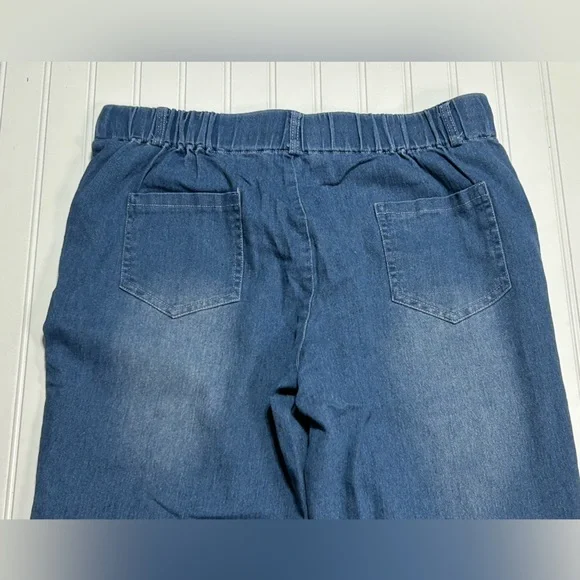 Pull On Elastic Denim Joggers With Pockets size Large - Picture 6 of 6